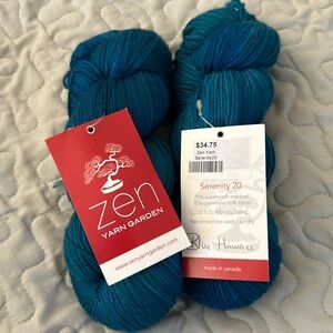 Wool Blend yarn. 2 Hanks- color Blue Hawaii (discontinued color)